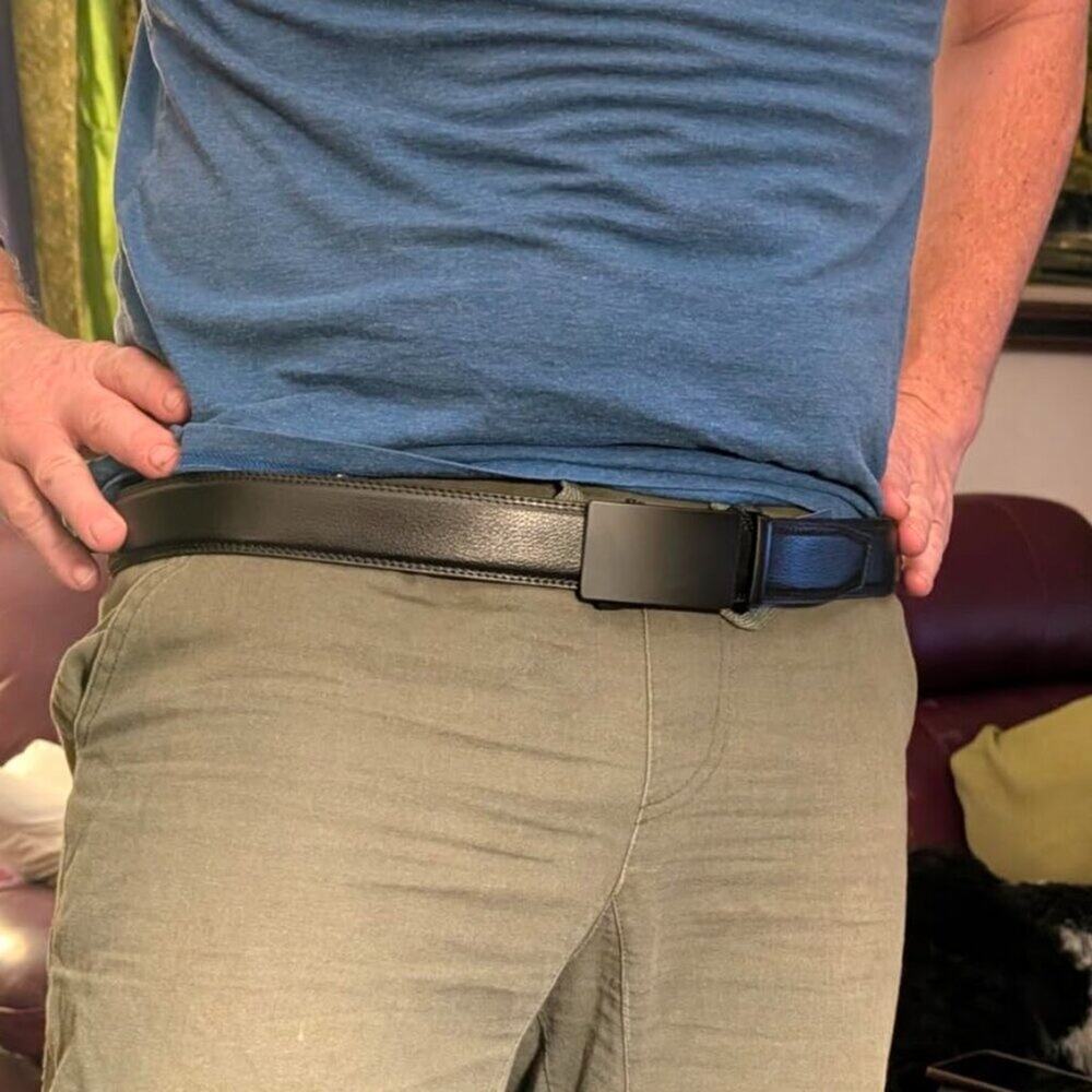 Men's Belt Leather Ratchet Belt for Men Dress Casual with Adjustable Buckle